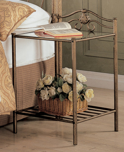 COASTER BEDROOM NIGHTSTAND (ANTIQUE BRUSHED GOLD)