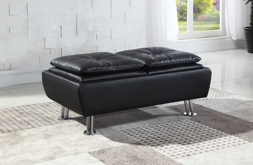 COASTER OFFICE-ACCESSORY DILLESTON STORAGE OTTOMAN WITH REMOVABLE TRAYS BLACK