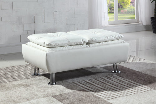 COASTER OFFICE-ACCESSORY DILLESTON STORAGE OTTOMAN WITH REMOVABLE TRAYS WHITE