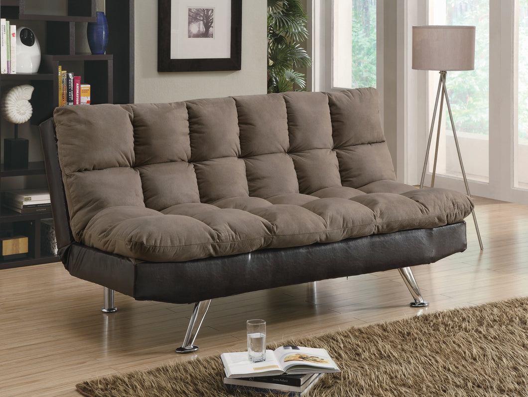 COASTER LIVING-ROOM ELISE BISCUIT TUFTED BACK SOFA BED BROWN