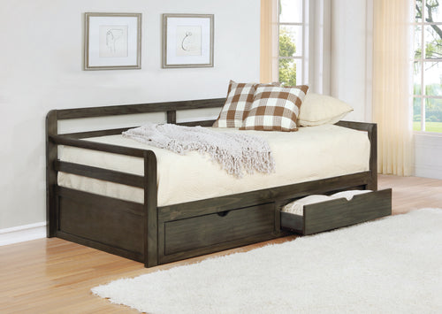 COASTER BEDROOM SORRENTO 2-DRAWER TWIN DAYBED WITH EXTENSION TRUNDLE GREY