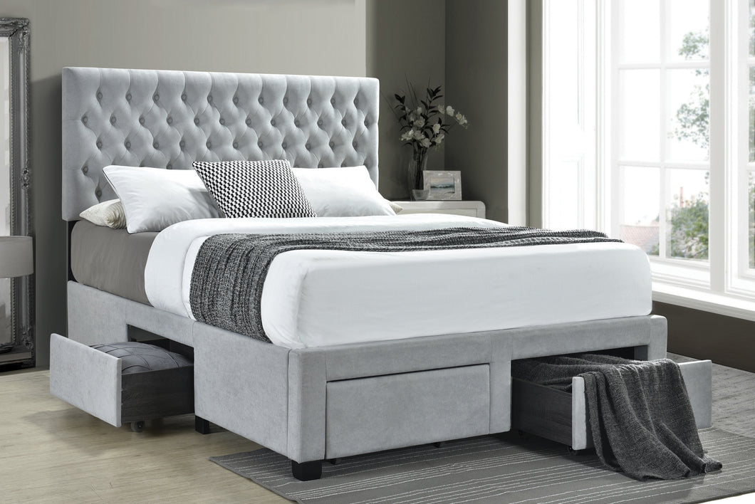 COASTER BEDROOM QUEEN STORAGE BED (LIGHT GREY)