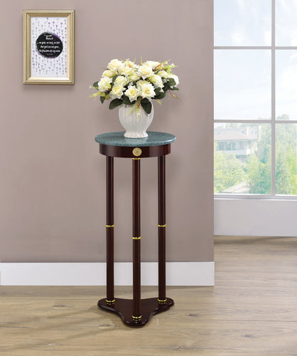 COASTER OFFICE-ACCESSORY ROUND MARBLE TOP ACCENT TABLE MERLOT