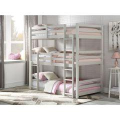 ACME RONNIE LIGHT GRAY FINISH TRIPLE TWIN BUNK BED
