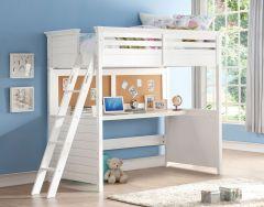 ACME LACEY WHITE FINISH TWIN LOFT BED