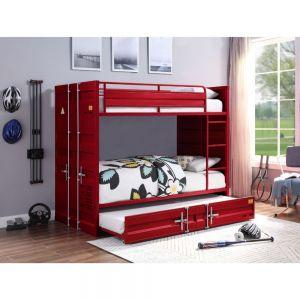 ACME CARGO RED FINISH TWIN/TWIN BUNK BED