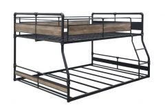 ACME CORDELIA ANTIQUE OAK, SANDY BLACK & DARK BRONZE HAND-BRUSHED FINISH FULL/QUEEN BUNK BED