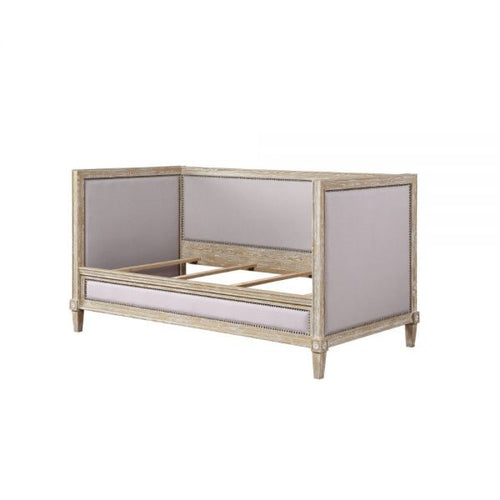 ACME CHARLTON BEIGE LINEN & WEATHERED OAK FINISH DAYBED (TWIN)