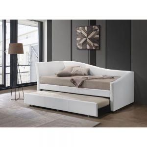 ACME JEDDA WHITE PU DAYBED W/TRUNDLE (TWIN)