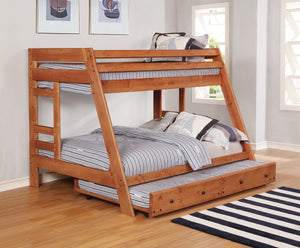 COASTER BEDROOM WRANGLE HILL TRUNDLE WITH BUNKIE MATTRESS AMBER WASH