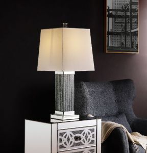 ACME NORALIE MIRRORED & FAUX STONES TABLE LAMP