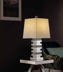 ACME NORALIE MIRRORED & FAUX DIAMONDS TABLE LAMP