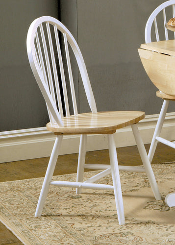 COASTER DINING-ROOM WINDSOR SIDE CHAIRS NATURAL BROWN AND WHITE (SET OF 4)