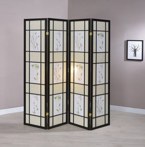COASTER OFFICE-ACCESSORY 4-PANEL FLORAL PRINT FOLDING SCREEN MULTI-COLOR