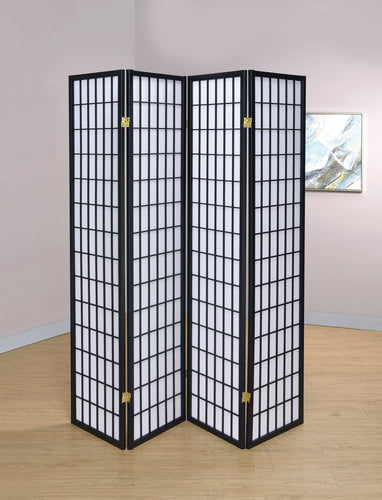 COASTER OFFICE-ACCESSORY 4-PANEL FOLDING SCREEN BLACK AND WHITE