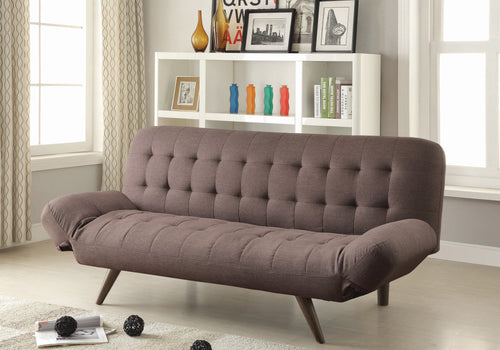 COASTER LIVING-ROOM JANET TUFTED SOFA BED WITH ADJUSTABLE ARMREST MILK GREY