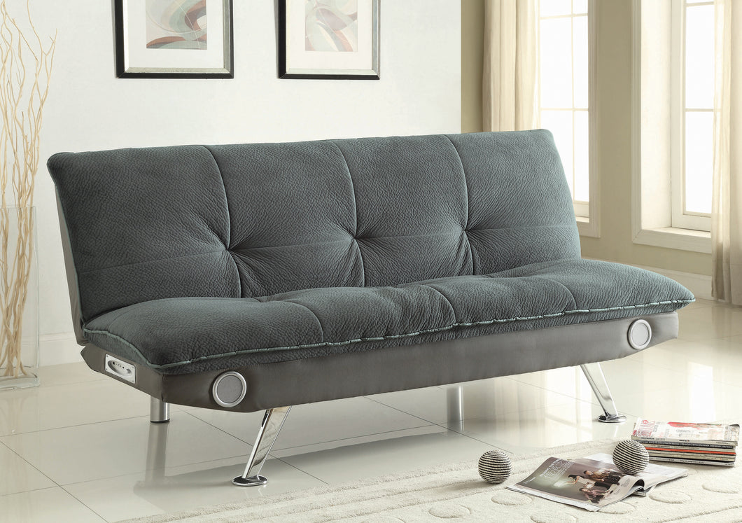 COASTER LIVING-ROOM ODEL UPHOLSTERED SOFA BED WITH BLUETOOTH SPEAKERS GREY