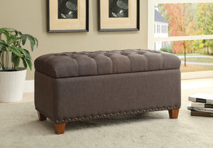 COASTER OFFICE-ACCESSORY TUFTED STORAGE BENCH WITH NAILHEAD TRIM MOCHA