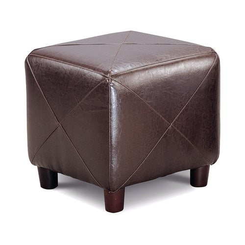 COASTER OFFICE-ACCESSORY CUBE SHAPED OTTOMAN DARK BROWN