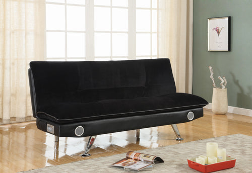 COASTER LIVING-ROOM ODEL UPHOLSTERED SOFA BED WITH BLUETOOTH SPEAKERS BLACK