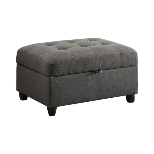 COASTER LIVING-ROOM STONENESSE TUFTED STORAGE OTTOMAN GREY
