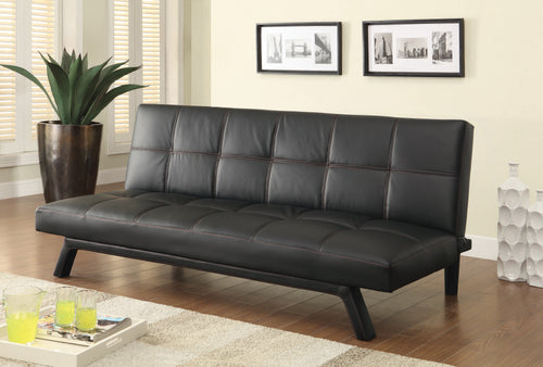 COASTER LIVING-ROOM CORRIE BISCUIT-TUFTED UPHOLSTERED SOFA BED BLACK