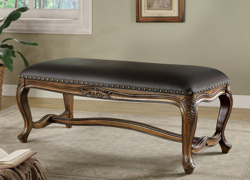 COASTER OFFICE-ACCESSORY UPHOLSTERED BENCH BROWN AND BLACK