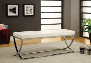 COASTER OFFICE-ACCESSORY BENCH WITH METAL BASE WHITE AND CHROME