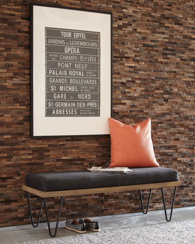COASTER OFFICE-ACCESSORY UPHOLSTERED BENCH WITH HAIRPIN LEGS BLACK