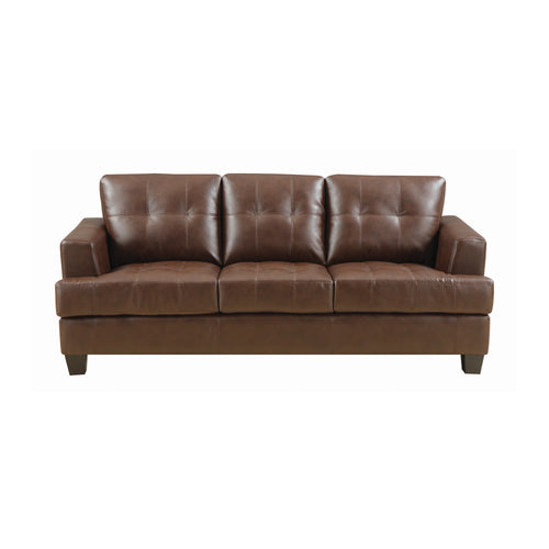 COASTER LIVING-ROOM SAMUEL TUFTED SOFA DARK BROWN