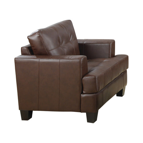 COASTER LIVING-ROOM SAMUEL UPHOLSTERED CHAIR DARK BROWN