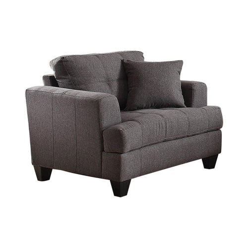 COASTER LIVING-ROOM SAMUEL RECESSED ARM UPHOLSTERED CHAIR CHARCOAL