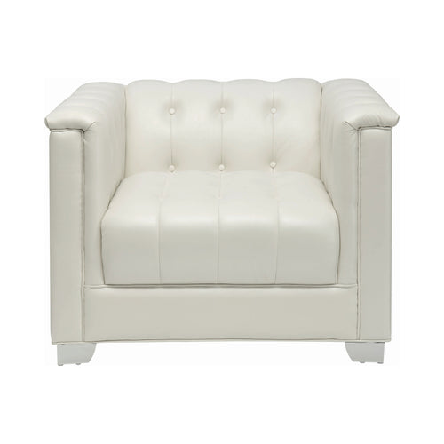 COASTER LIVING-ROOM CHAVIANO TUFTED UPHOLSTERED CHAIR PEARL WHITE
