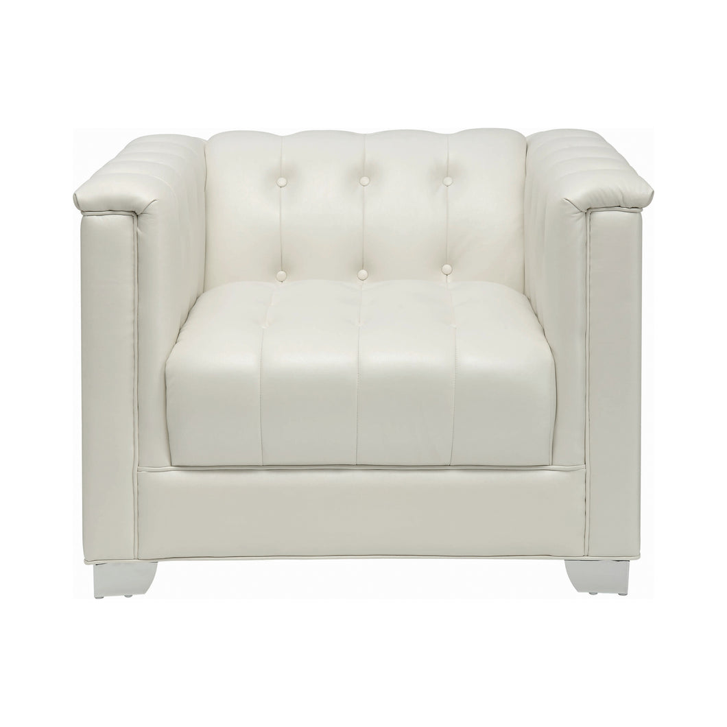 COASTER LIVING-ROOM CHAVIANO TUFTED UPHOLSTERED CHAIR PEARL WHITE