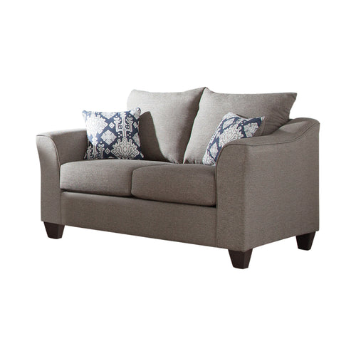 COASTER LIVING-ROOM SALIZAR FLARED ARM LOVESEAT GREY