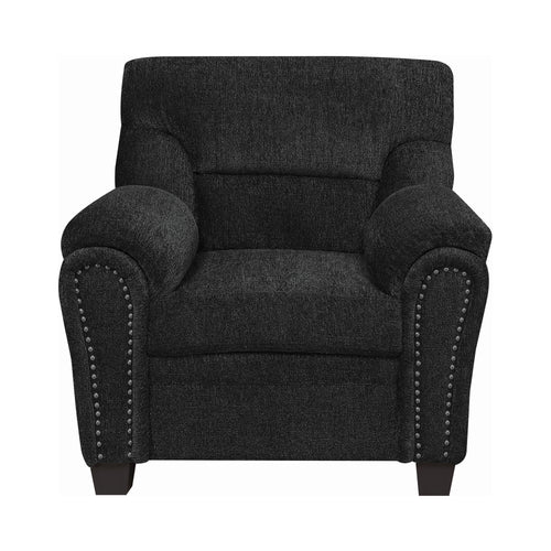 COASTER LIVING-ROOM CLEMINTINE UPHOLSTERED CHAIR WITH NAILHEAD TRIM GRAPHITE