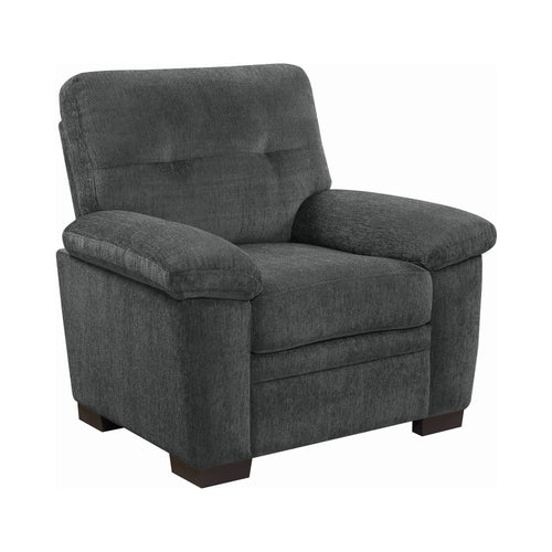 COASTER LIVING-ROOM FAIRBAIRN UPHOLSTERED CHAIR CHARCOAL