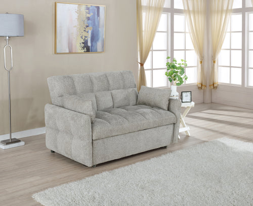 COASTER LIVING-ROOM COTSWOLD TUFTED CUSHION SLEEPER SOFA BED BEIGE