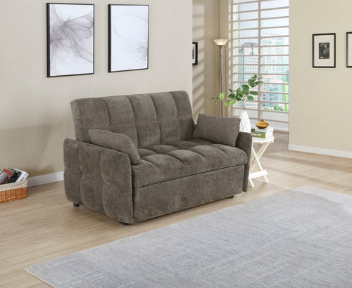 COASTER LIVING-ROOM COTSWOLD TUFTED CUSHION SLEEPER SOFA BED BROWN