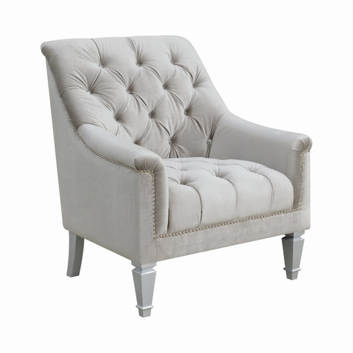 COASTER LIVING-ROOM AVONLEA SLOPED ARM TUFTED CHAIR GREY
