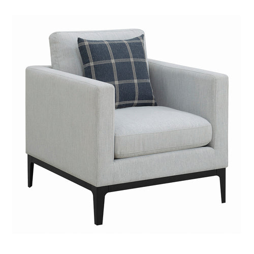COASTER LIVING-ROOM APPERSON CUSHIONED BACK ARM CHAIR LIGHT GREY