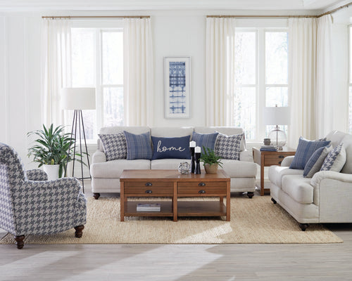 Coaster Glenn Light Grey and Blue Living Room Set (3 PC)