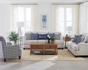 Coaster Glenn Light Grey and Blue Living Room Set (3 PC)