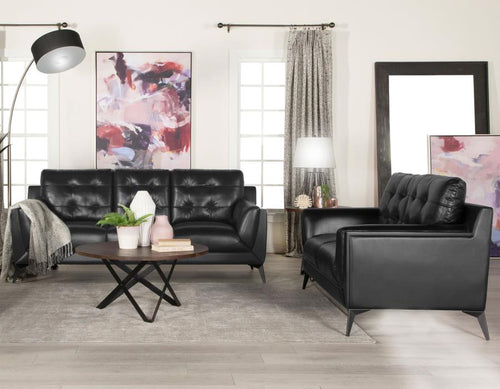 COASTER MOIRA BLACK SOFA SET (2 PC)