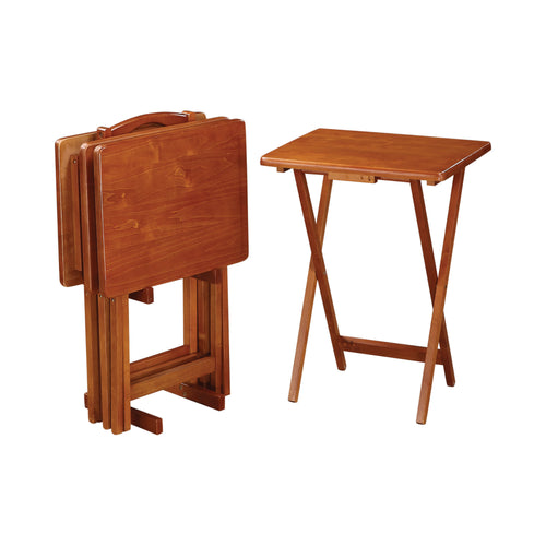 COASTER OFFICE-ACCESSORY 5-PIECE TRAY TABLE SET GOLDEN BROWN