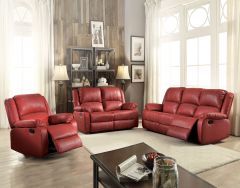 ACME ZURIEL RED PU MOTION SOFA