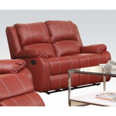 ACME ZURIEL RED PU MOTION LOVESEAT