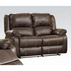 ACME ZURIEL BROWN PU MOTION LOVESEAT