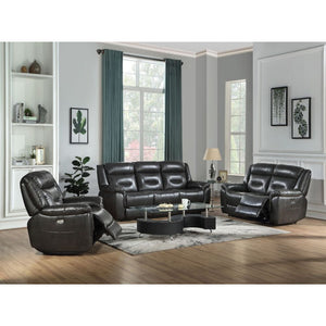 ACME IMOGEN GRAY LEATHER-AIRE POWER MOTION SOFA W/USB