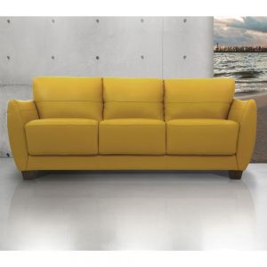 ACME VALERIA MUSTARD LEATHER SOFA
